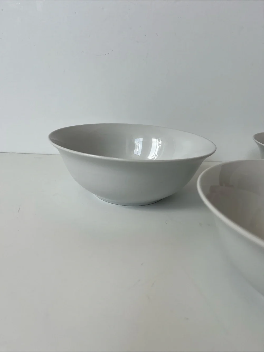 Pottery Barn 3 White Porcelain Caterer’s Cereal Soup Bowls
